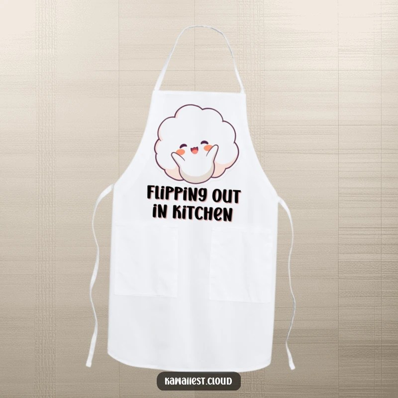 Funny Happy Cloud Apron: Kitchen apron featuring a happy cloud character performing a delightful somersault while cooking.