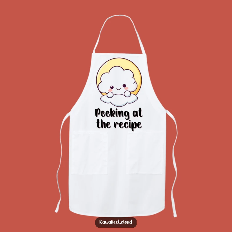 Funny Cloud Peeking Apron - Cheerful Kitchen Fun & Humorous Gift!