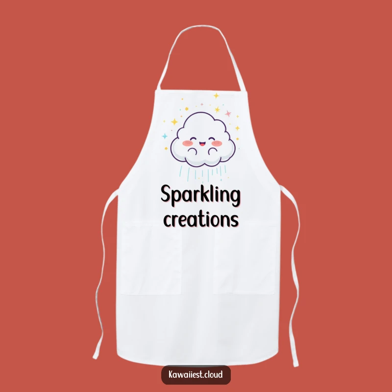 Funny Cloud Rain Apron: Joyful Cook, Glittery Kitchen Fun