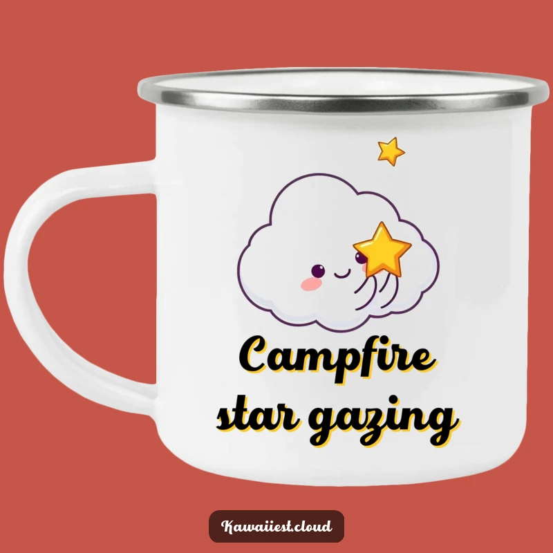 Funny Cloud Tossing Star Camping Mug: Celestial Outdoor Sip, Perfect Starry Gift