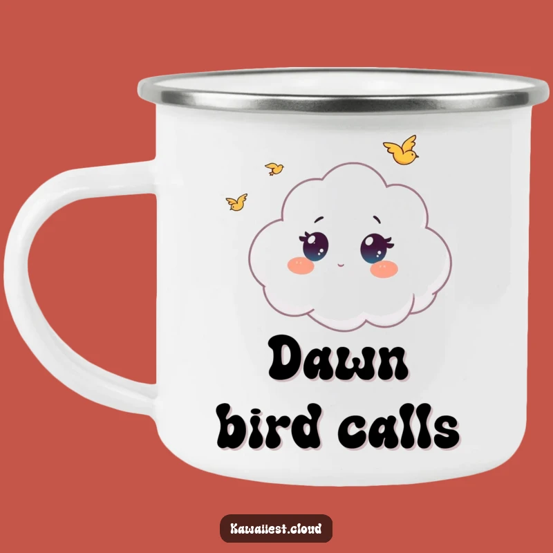 Funny Wide-Eyed Cloud Camping Mug: Bird Watching Outdoors, Adventure Humorous Gift