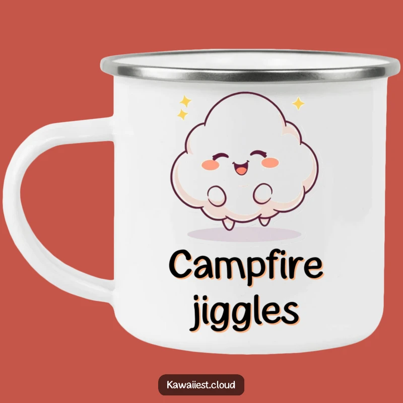 Funny Bouncing Cloud Camping Mug: Playful Mischief Drinkware