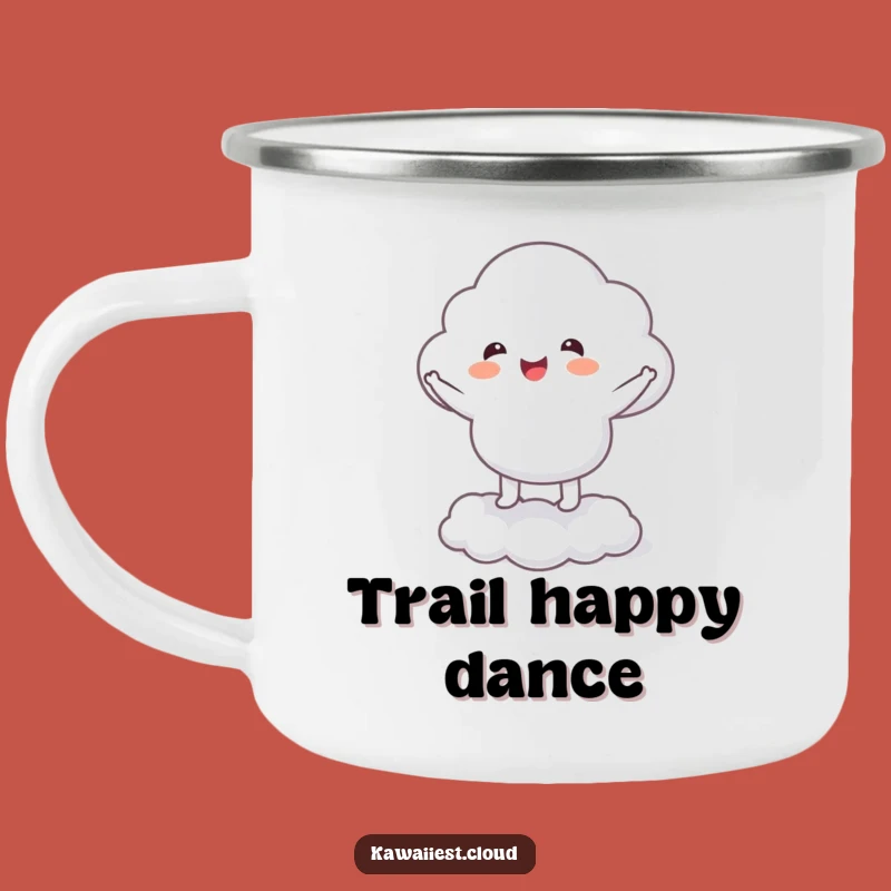 Funny Cloud Jig Camping Mug: Outdoor Humor with a Dancing Character