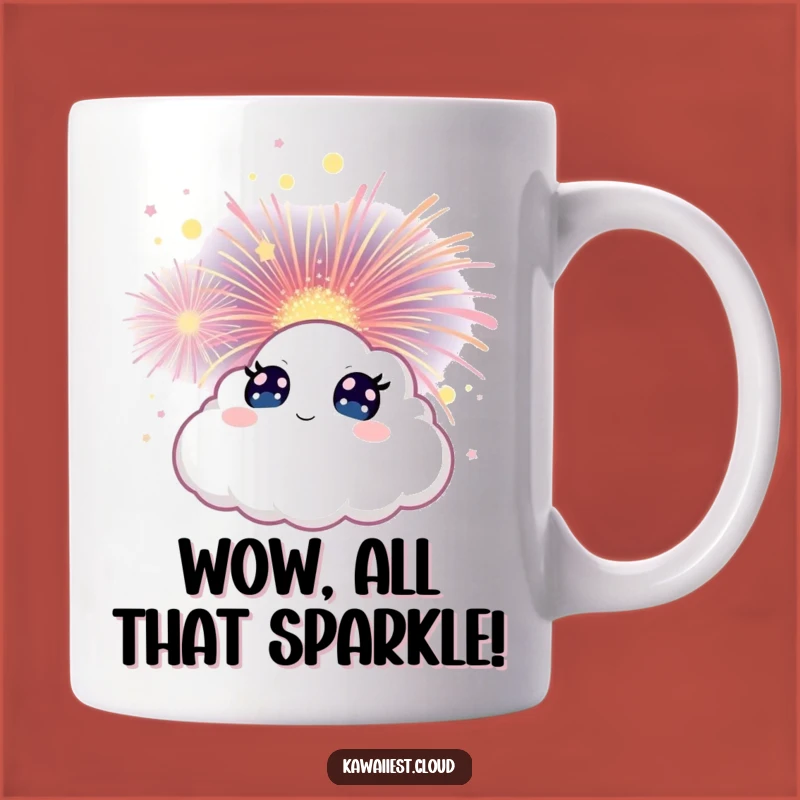Funny Cloud Firework Mug - Wide-Eyed Wonder at Magical Bloom Gift