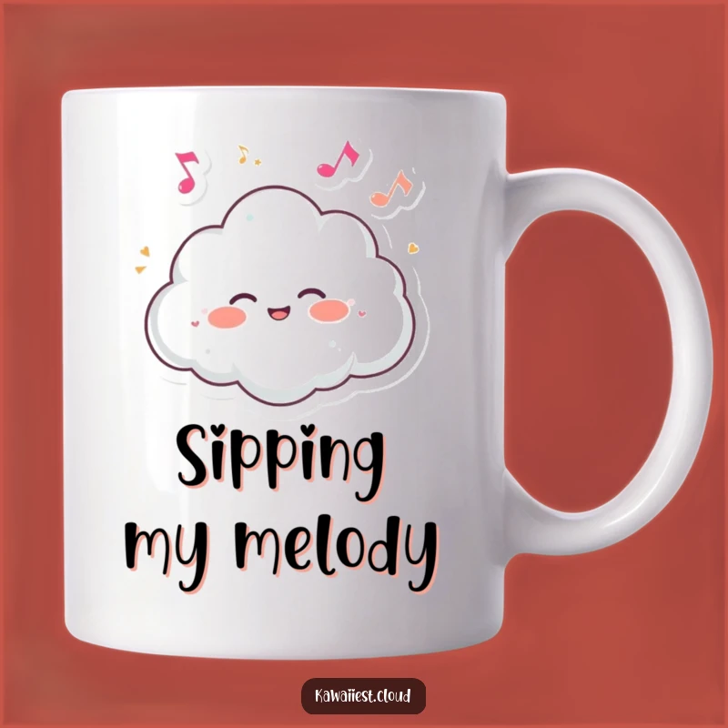 Funny Cloud Giggling Music Mug: Melodic Humor, Perfect Gift for Music Lovers