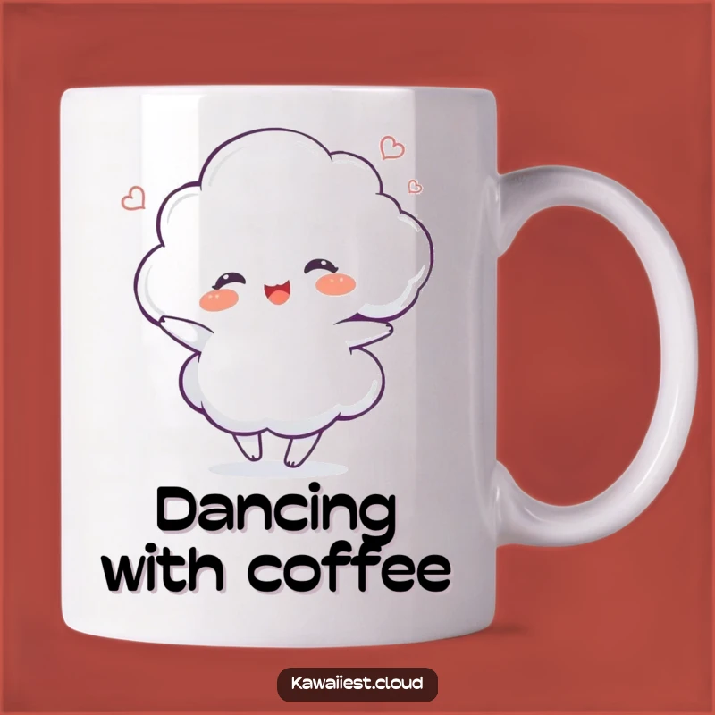 Funny Dancing Cloud Mug: Delighted Character, Joyful Swirl Gift