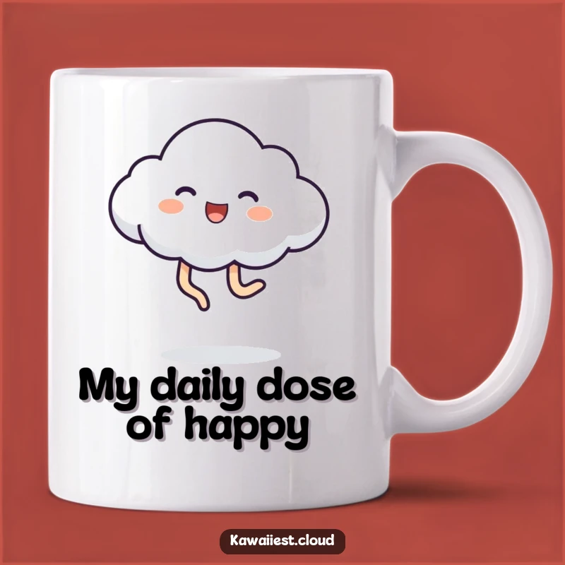 Funny Jumping Cloud Mug: Playful Character, Joyful Kicking Legs, Perfect Funny Gift