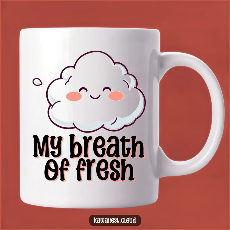 Funny Gentle Breeze Cloud Mug: Smiling Character, Colorful Air, Perfect Humorous Gift