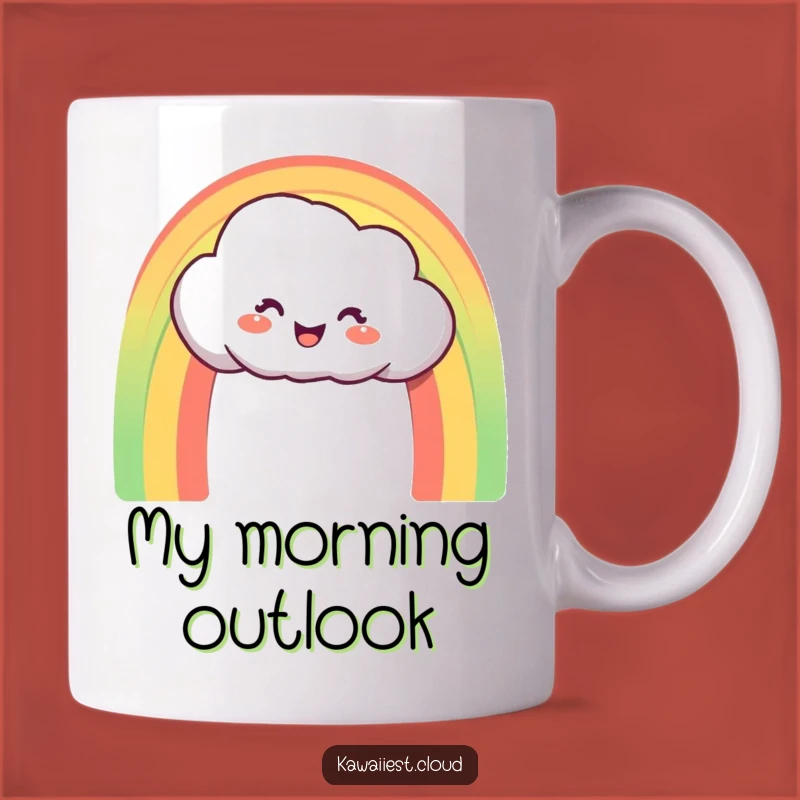 Funny Rainbow Cloud Mug: Delighted Character Creating Arch, Perfect Funny Gift