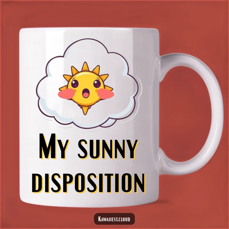 Funny Surprised Cloud Sun Mug - Whimsical Character Gift for Brightness