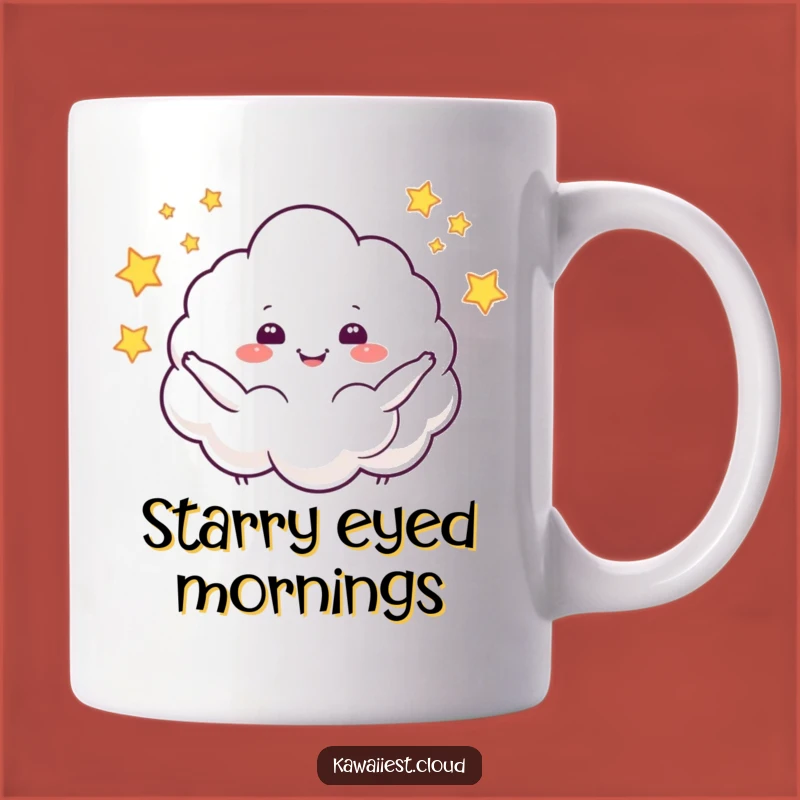 Funny Juggling Cloud Mug: Star Art, Joyful Character Gift for Magical Mornings
