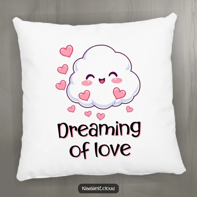 Funny Cloud Hearts Pillow: A beaming cloud character puffs out heart-shaped mist, offering a soft and loving humorous addition.
