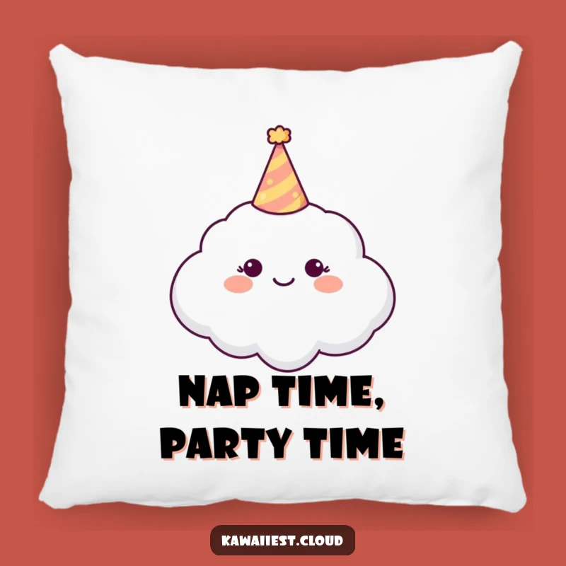 Funny Party Cloud Pillow: Soft Comfort, Tiny Hat Design, Perfect Funny Gift Accent