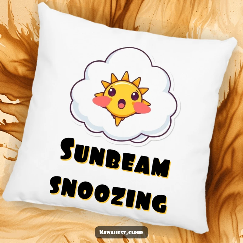 Funny Surprised Cloud Pillow: A soft pillow featuring a surprised cloud character with a tiny, smiling sun sprouting from it.