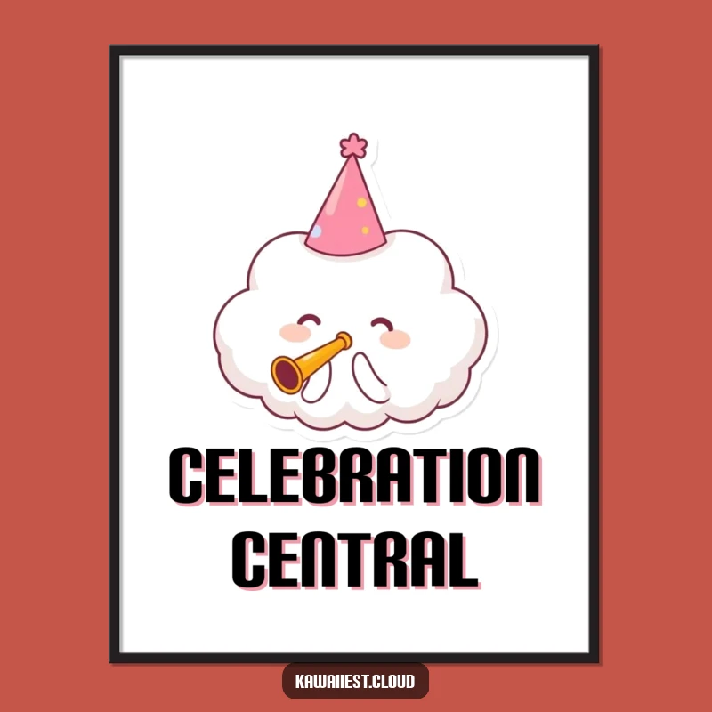 Funny Party Cloud Digital Art: Instant Celebration for Your Walls