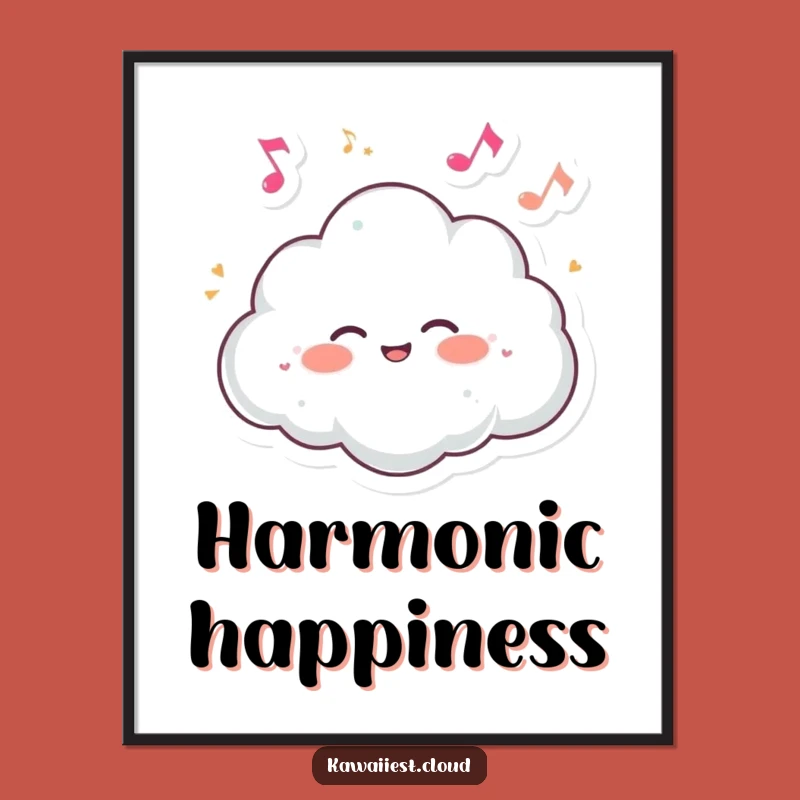 Funny Cloud Giggling Music Digital Art: Melodic Wall Decor, Whimsical Gift