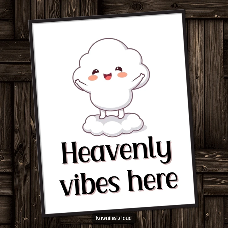 Funny Digital Art Print: A cloud character happily jigging on its fluffy base, an instant download of pure joy.