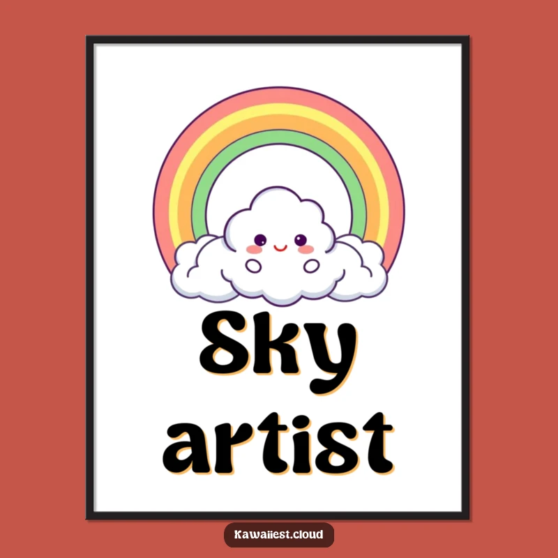 Funny Cloud Rainbow Digital Art: Magical Decor, Perfect Gift