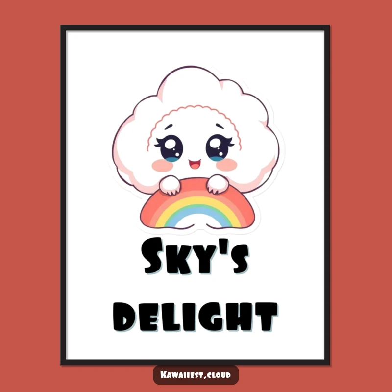 Funny Cloud Rainbow Digital Print: Instant Whimsy and Joy for Your Walls