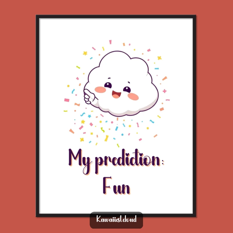 Funny Cloud Confetti Digital Art: Instant Cheerful Celebration for Your Walls!