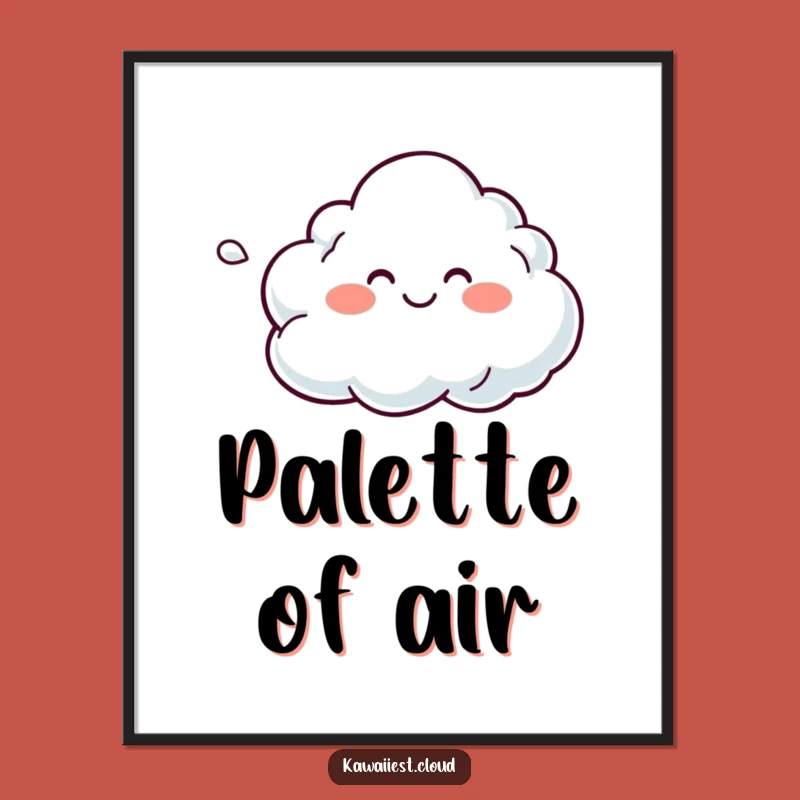 Funny Breeze Cloud Digital Art: Smiling Character Print, Instant Calm Humorous Gift