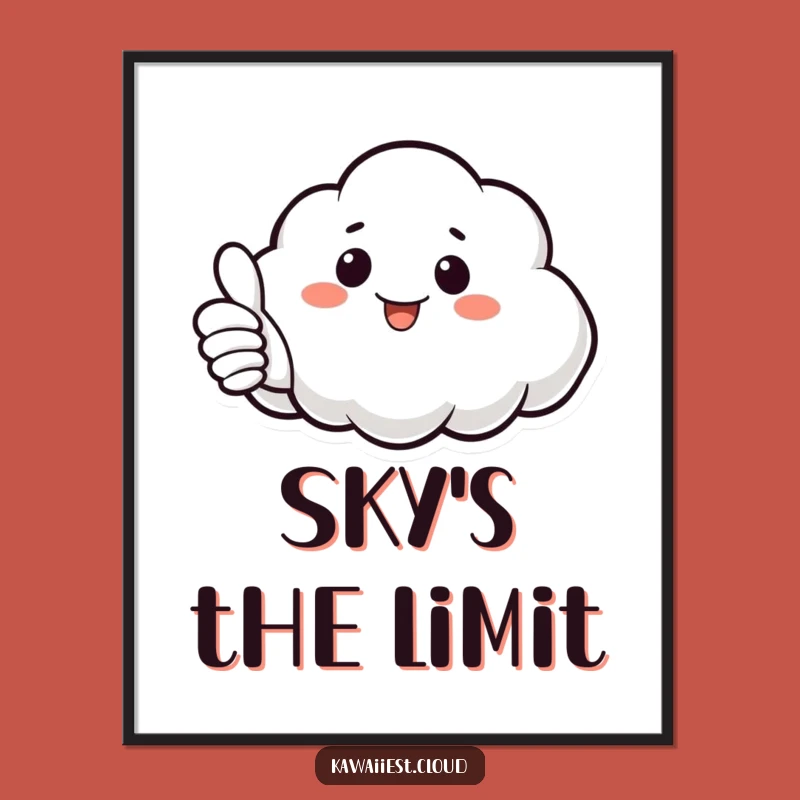 Printable Funny Cloud Thumbs Up Art: Instant Positivity for Your Walls