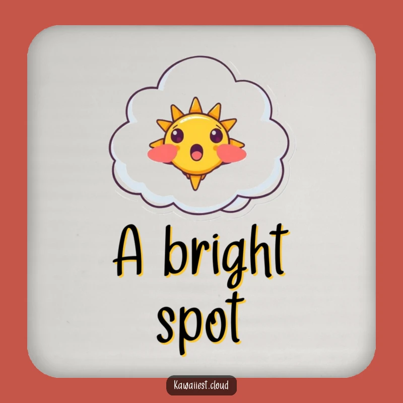 Funny Surprised Cloud Coaster - Sunny Table Protection, Perfect Cheerful Gift