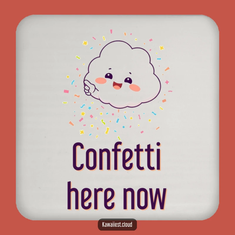 Funny Cloud Confetti Drink Coaster: Protect Surfaces with Cheerful Style!
