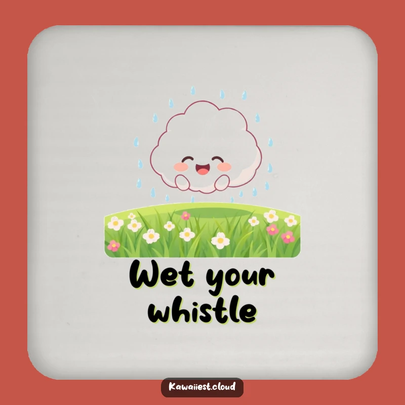 Funny Cloud Rain Coaster: Joyful Character Showering Gentle Rain, Home Decor Gift