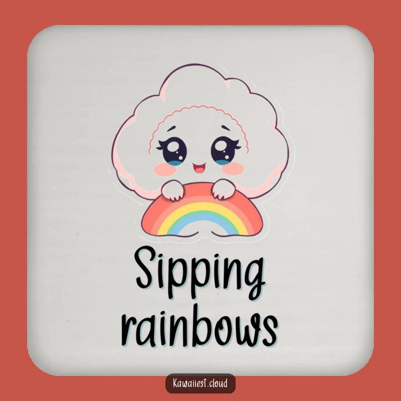 Funny Cloud Rainbow Coasters: Protect Surfaces with Whimsy and Cheerful Humor