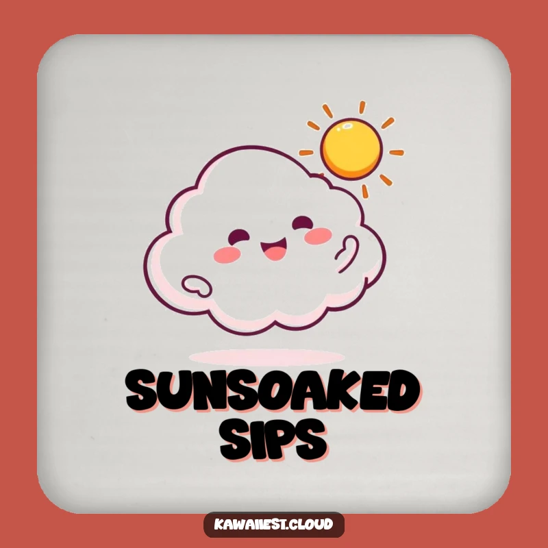 Funny Cloud Spinning Sun Drink Coaster: Protect Surfaces with Cosmic Charm
