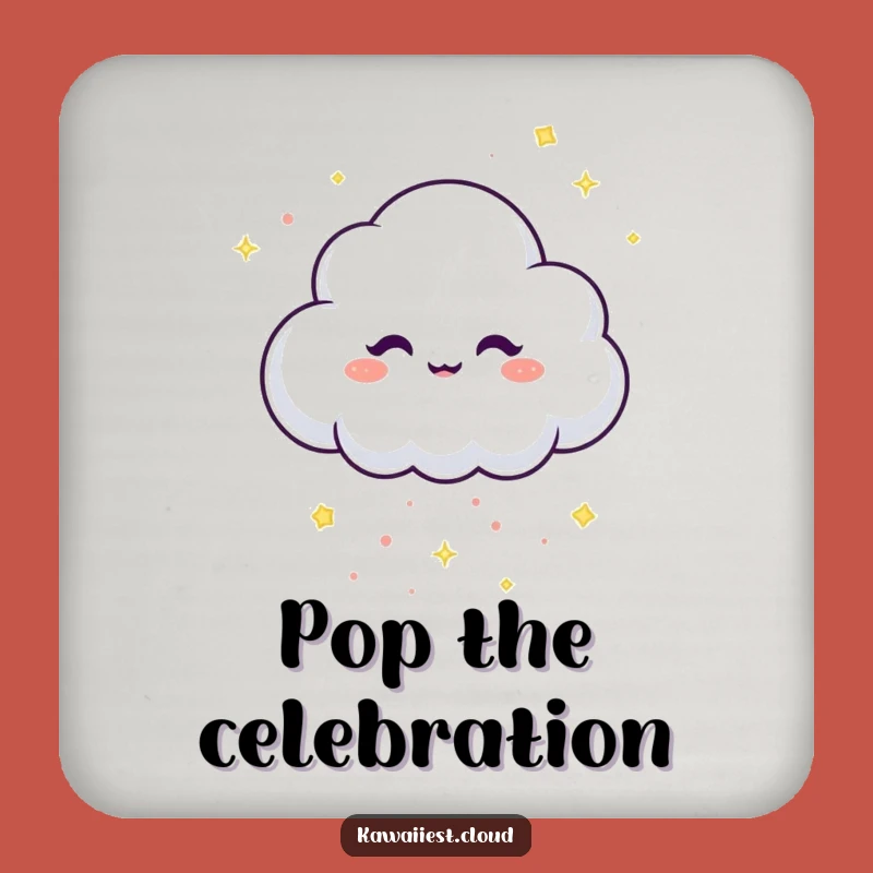 Funny Confetti Cloud Coaster Set: Sprinkle Cheer on Your Table