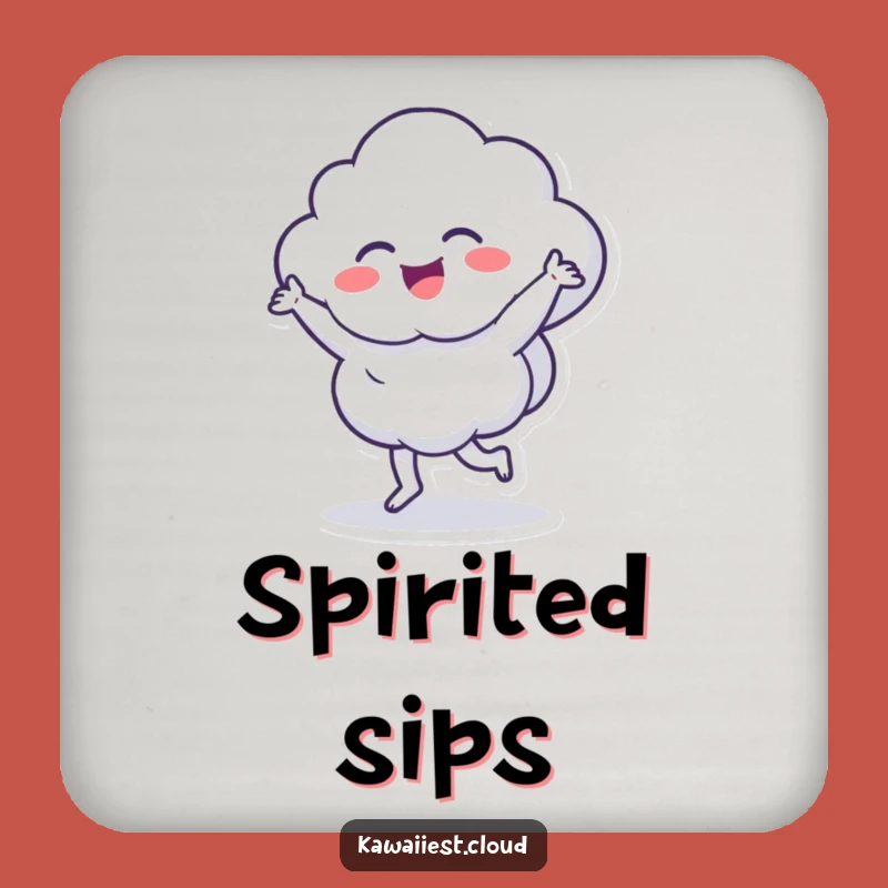 Funny Dancing Cloud Coaster: Energetic Character Protector, Ideal Humorous Gift for Tabletops