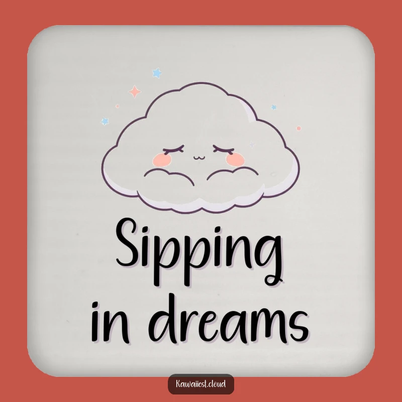 Funny Dreaming Cloud Coaster Set: Peaceful Character, Serene Charm, Perfect Funny Gift