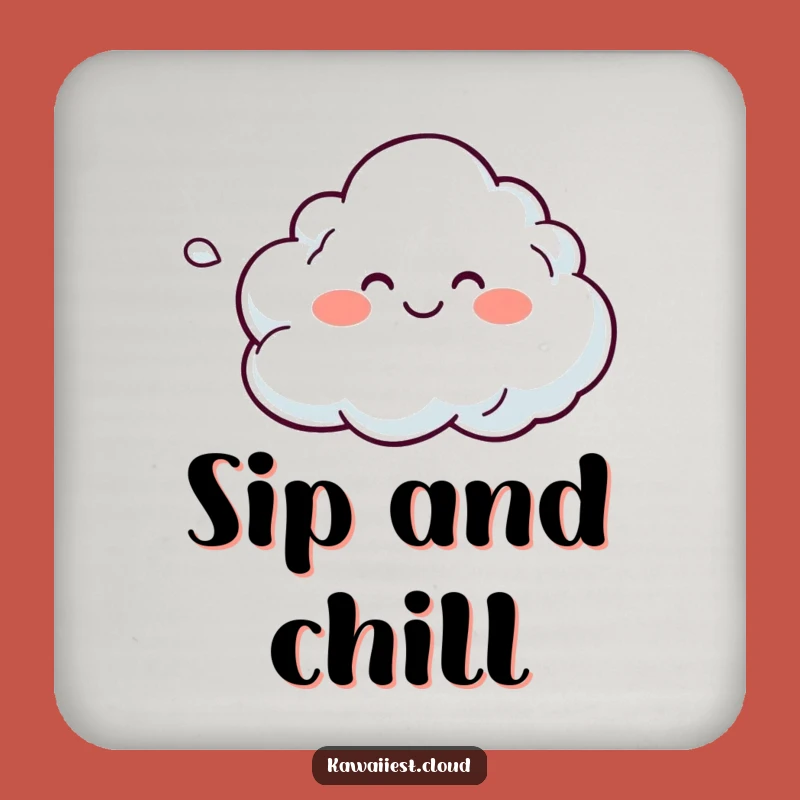 Funny Breeze Cloud Coaster: Smiling Character, Gentle Surface Protector, Unique Humorous Gift