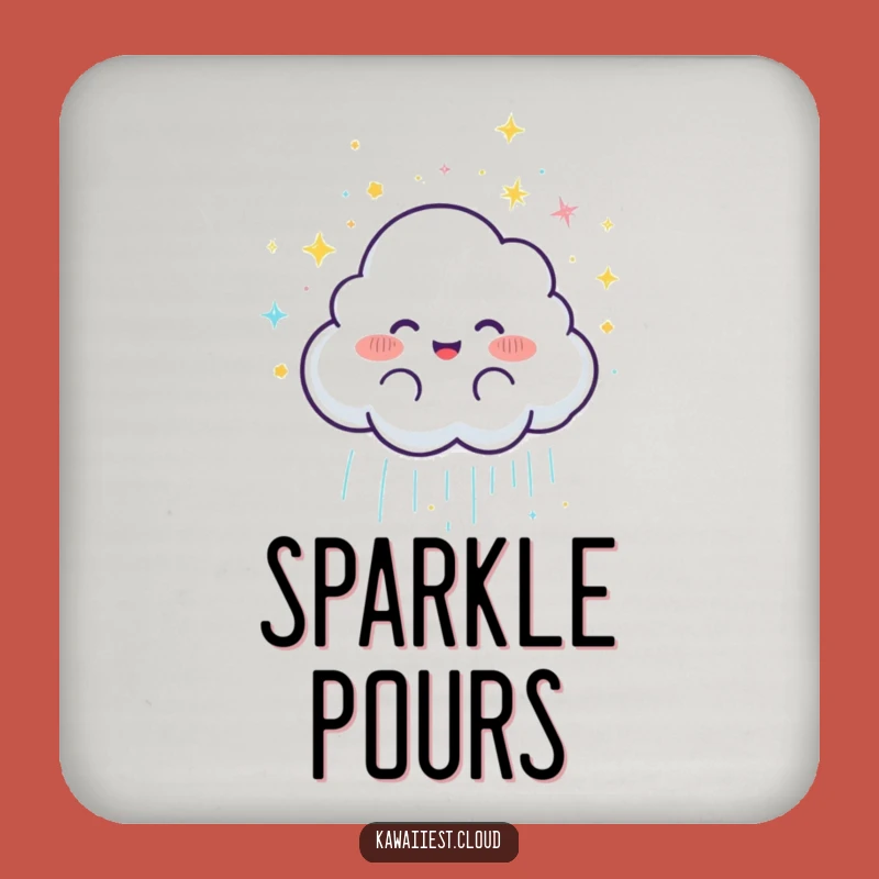 Funny Cloud Rain Coasters: Joyful Protection, Glittery Table Decor