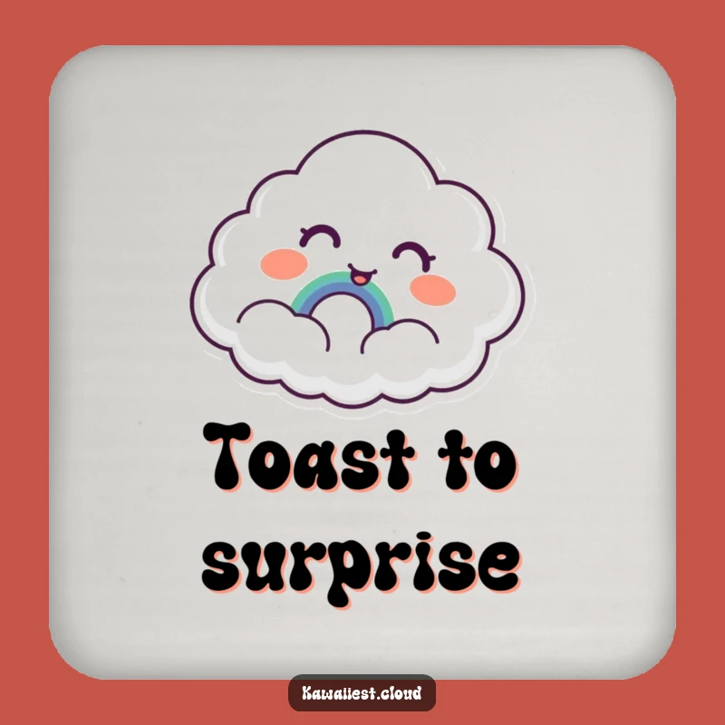 Funny Cloud Rainbow Surprise Coaster Set: Protect Surfaces with Delight