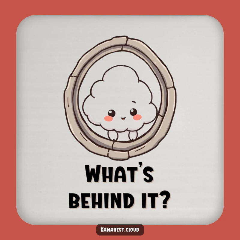 Funny Curious Cloud Coaster: Peeking Character Protector, Clever Humorous Gift