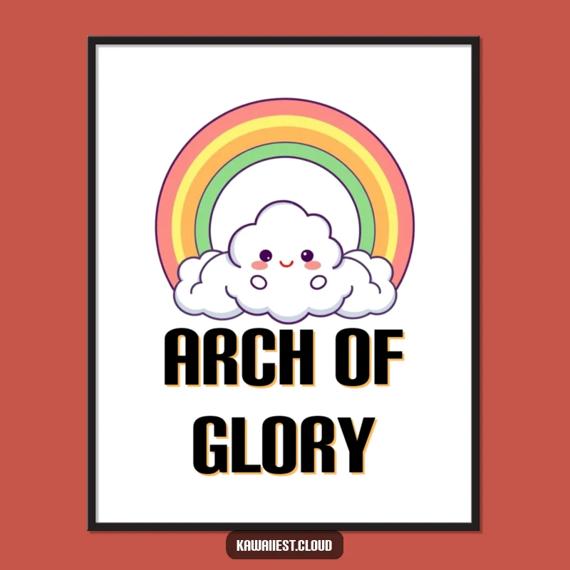 Funny Cloud Rainbow Poster: Magical Circle Art, Perfect Gift