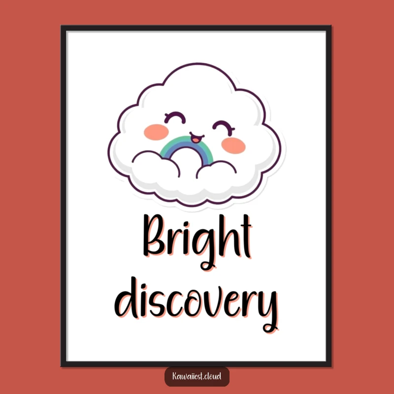 Funny Cloud Rainbow Surprise Poster: Joyful Art for Your Walls
