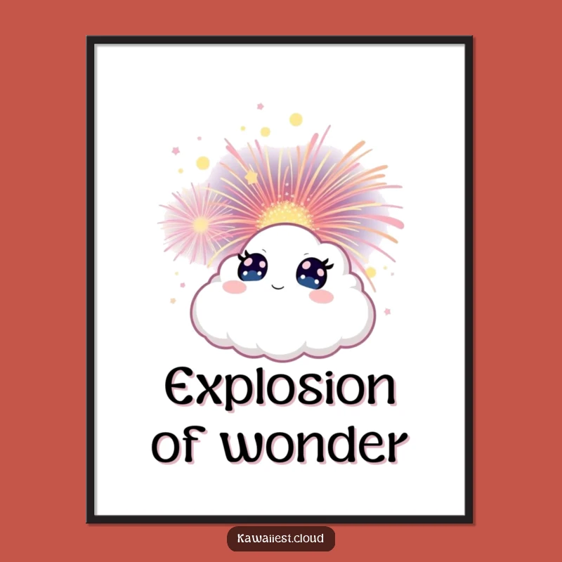 Funny Cloud Firework Poster - Awestruck Wall Art of Magical Bloom Gift