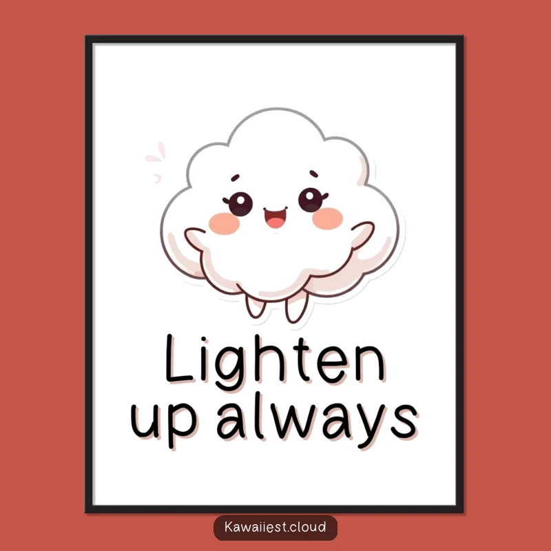 Funny Dancing Cloud Poster: Joyful Breeze Character Art