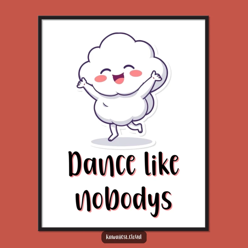 Funny Dancing Cloud Poster: Vibrant Energetic Art Print, Perfect Humorous Gift for Wall Decor