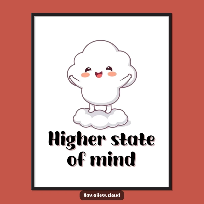 Funny Cloud Jig Poster: Joyful Character Dance Art for Whimsical Decor