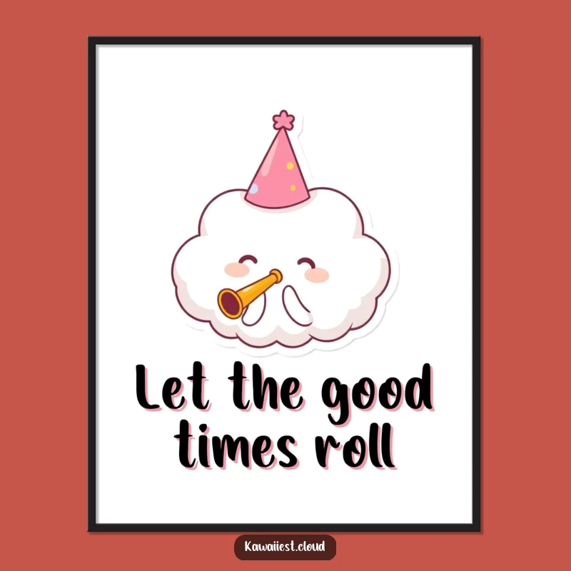 Funny Party Cloud Poster: Festive Art to Brighten Your Space