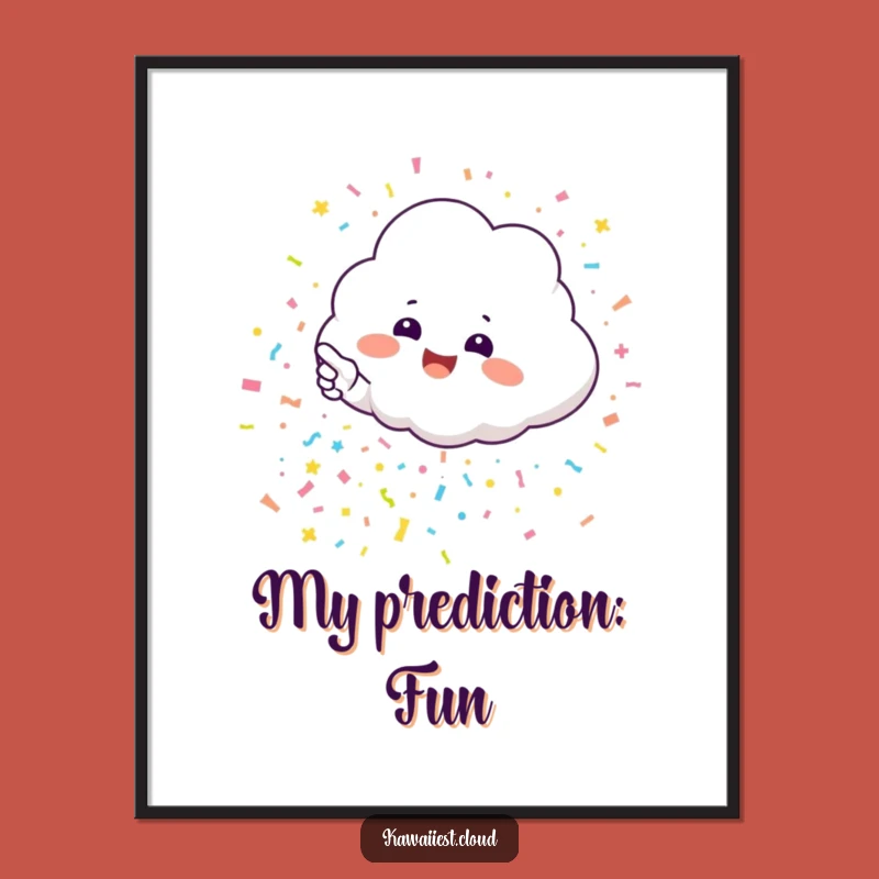 Funny Cloud Confetti Poster: Bring Cheerful Celebration Vibes Home!