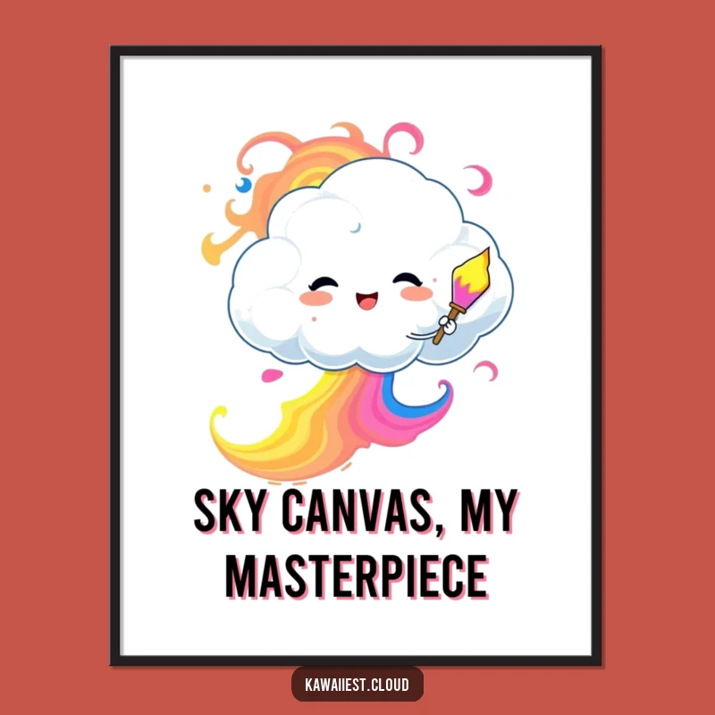 Funny Cloud Painter Poster: Vibrant Art for Inspiring Spaces