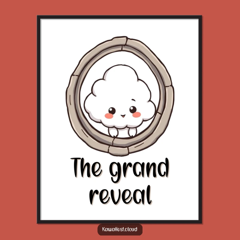 Funny Curious Cloud Poster: Intriguing Peeking Art, Unique Humorous Gift for Wall Decor