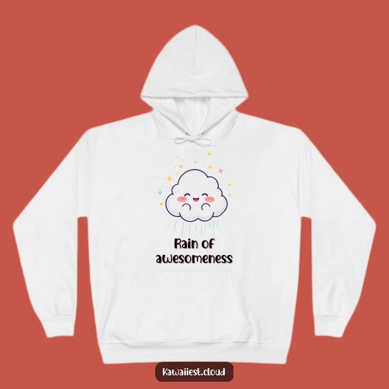 Cozy Funny Cloud Rain Hoodie: Joyful Shower, Glittery Gift
