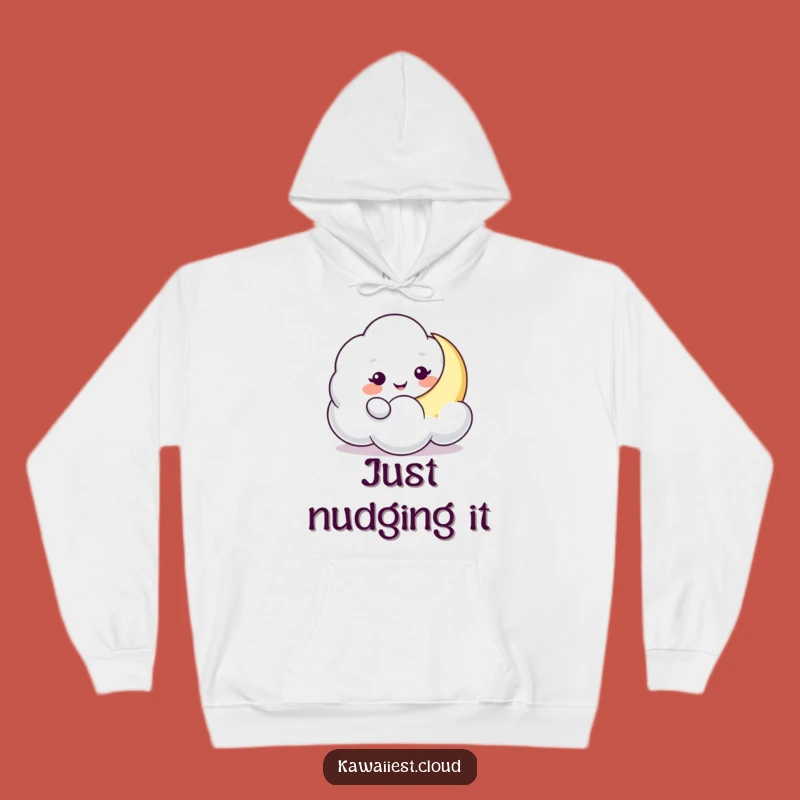 Funny Cloud Moon Nudge Hoodie: Cozy Character, Dreamy Comfort, Perfect Funny Gift